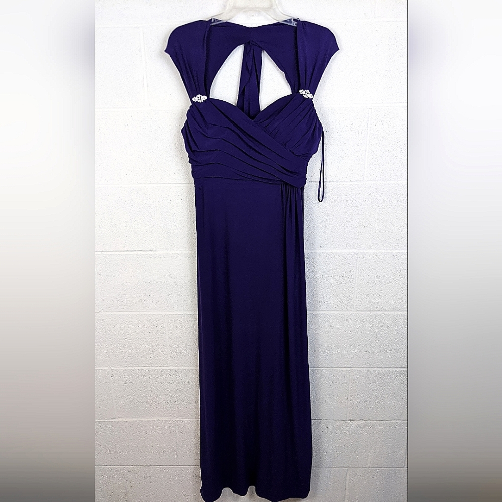 Purple Sleeveless Long Evening Dress J R Nites Size 8